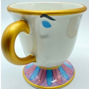 Disney Parks exclusive Beauty and the‎ Beast Chip Mug fluted bottom 12 oz Vtg